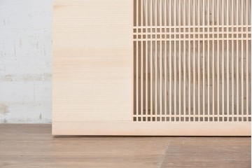 ヴィンテージ建具　昭和後期　職人技が光る細密な筬欄間2枚セット　(R-088996)