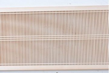 ヴィンテージ建具　昭和後期　職人技が光る細密な筬欄間2枚セット　(R-088996)