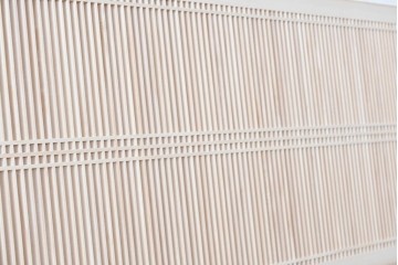 ヴィンテージ建具　昭和後期　職人技が光る細密な筬欄間2枚セット　(R-088996)