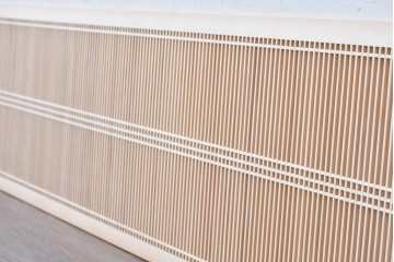 ヴィンテージ建具　昭和後期　職人技が光る細密な筬欄間2枚セット　(R-088996)