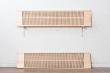 ヴィンテージ建具　昭和後期　職人技が光る細密な筬欄間2枚セット　(R-088996)