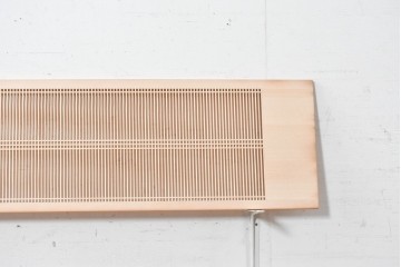ヴィンテージ建具　昭和後期　職人技が光る細密な筬欄間2枚セット　(R-088996)