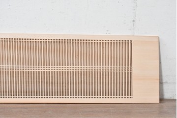 ヴィンテージ建具　昭和後期　職人技が光る細密な筬欄間2枚セット　(R-088996)