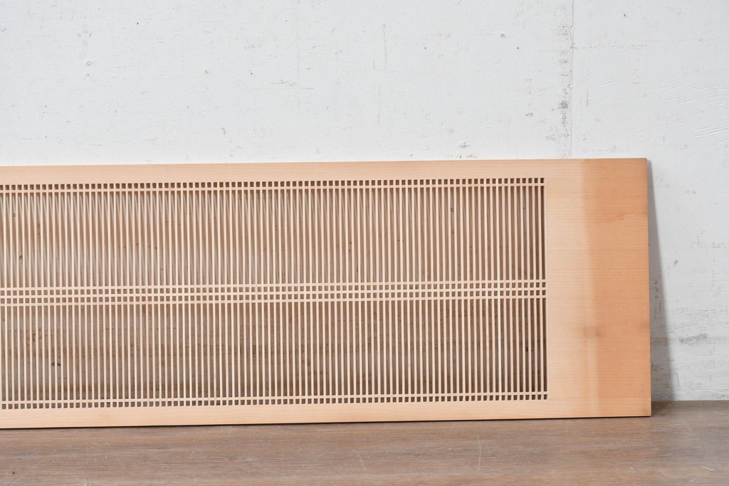 ヴィンテージ建具　昭和後期　職人技が光る細密な筬欄間2枚セット　(R-088997)