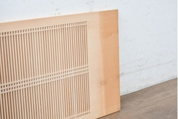ヴィンテージ建具　昭和後期　職人技が光る細密な筬欄間2枚セット　(R-088997)