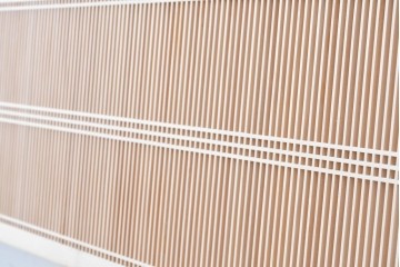 ヴィンテージ建具　昭和後期　職人技が光る細密な筬欄間2枚セット　(R-088997)