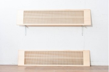 ヴィンテージ建具　昭和後期　職人技が光る細密な筬欄間2枚セット　(R-088997)