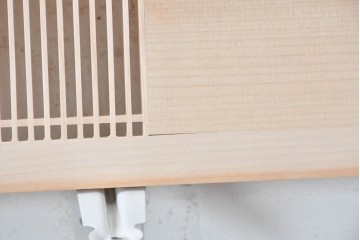 ヴィンテージ建具　昭和後期　職人技が光る細密な筬欄間2枚セット　(R-088997)