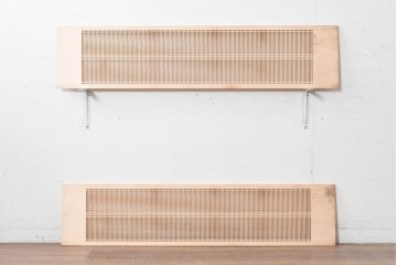 ヴィンテージ建具　昭和後期　職人技が光る細密な筬欄間2枚セット　(R-088998)