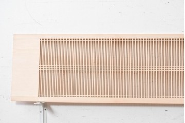 ヴィンテージ建具　昭和後期　職人技が光る細密な筬欄間2枚セット　(R-088998)