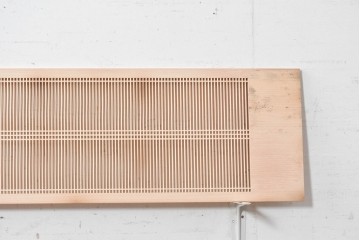 ヴィンテージ建具　昭和後期　職人技が光る細密な筬欄間2枚セット　(R-088998)