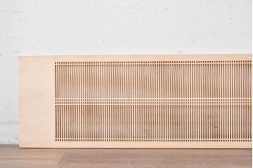 ヴィンテージ建具　昭和後期　職人技が光る細密な筬欄間2枚セット　(R-088998)