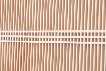 ヴィンテージ建具　昭和後期　職人技が光る細密な筬欄間2枚セット　(R-088998)