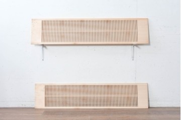 ヴィンテージ建具　昭和後期　職人技が光る細密な筬欄間2枚セット　(R-088998)