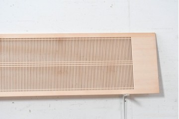 ヴィンテージ建具　昭和後期　職人技が光る細密な筬欄間2枚セット　(R-088998)
