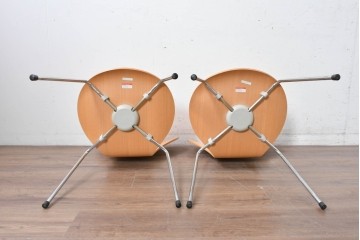 中古　美品　FRITZ HANSEN(フリッツハンセン)　ビーチ材　SERIES 7(セブンチェア)　ナチュラルなダイニングチェア2脚セット　現行定価2脚で約14万円　(R-089000)