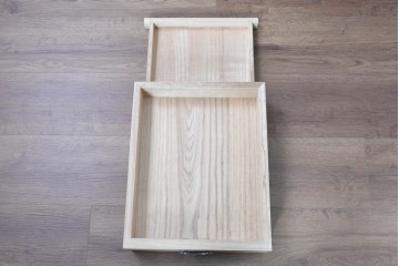 中古　美品　伝統工芸士　田澤謙介作　胴厚・四方丸の加茂総桐箪笥　(R-089002)