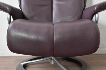 中古　美品　EKORNES(エコーネス)　Stressless Magic(ストレスレス マジック)　シグニチャー　Mサイズ　本革　オットマン付きストレスレスチェア　定価約75万円　(R-089009)
