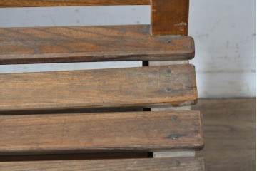 和製アンティーク　レトロ　栓材の素朴な木味が魅力のベンチ　(R-089013)