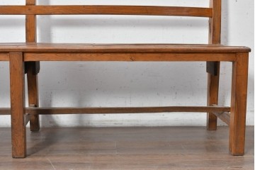 和製アンティーク　レトロ　栓材の素朴な木味が魅力のベンチ　(R-089014)