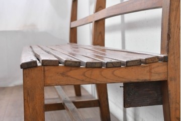 和製アンティーク　レトロ　栓材の素朴な木味が魅力のベンチ　(R-089014)