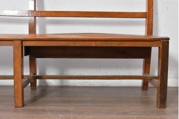 和製アンティーク　レトロ　栓材の素朴な木味が魅力のベンチ　(R-089015)