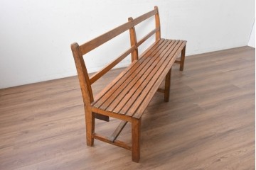 和製アンティーク　レトロ　栓材の素朴な木味が魅力のベンチ　(R-089016)