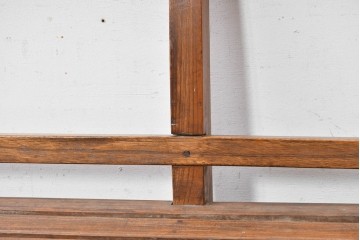 和製アンティーク　レトロ　栓材の素朴な木味が魅力のベンチ　(R-089017)