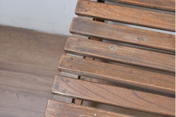 和製アンティーク　レトロ　栓材の素朴な木味が魅力のベンチ　(R-089017)