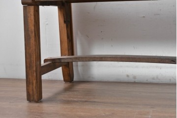 和製アンティーク　レトロ　栓材の素朴な木味が魅力のベンチ　(R-089017)