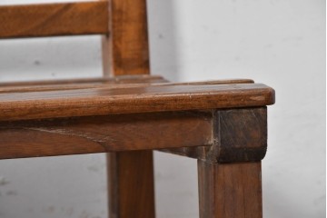 和製アンティーク　レトロ　栓材の素朴な木味が魅力のベンチ　(R-089017)