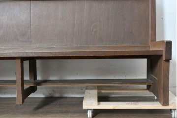 ヨーロッパヴィンテージ　重厚な佇まいのチャーチベンチ　(R-089020)