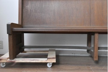 ヨーロッパヴィンテージ　特大!!　幅270cm超え　圧倒的な存在感のチャーチベンチ　(R-089021)