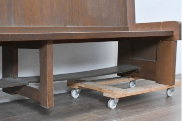 ヨーロッパヴィンテージ　特大!!　幅270cm超え　圧倒的な存在感のチャーチベンチ　(R-089021)