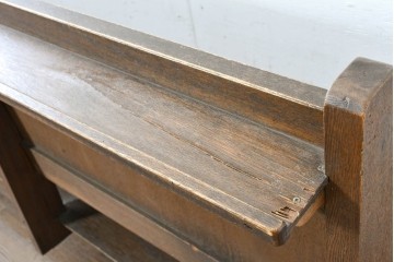 ヨーロッパヴィンテージ　特大!!　幅270cm超え　圧倒的な存在感のチャーチベンチ　(R-089021)