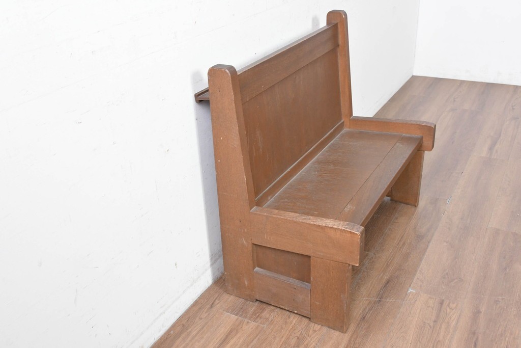 ヨーロッパヴィンテージ　小振りなチャーチベンチ　(R-089023)