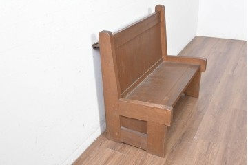 ヨーロッパヴィンテージ　小振りなチャーチベンチ　(R-089023)