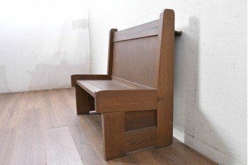 ヨーロッパヴィンテージ　小振りなチャーチベンチ　(R-089023)