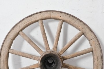 アンティーク雑貨　明治期から大正期　大八車　太いスポークと鉄輪が重厚な木製車輪　(R-089033)