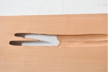 ヴィンテージ建具　昭和後期　杉材　節穴を活かした素朴な表情が味わい深い欄間2枚セット　(R-089035)