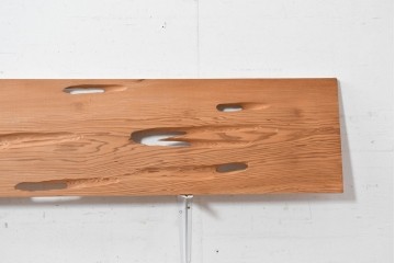 ヴィンテージ建具　昭和後期　杉材　節穴を活かした素朴な表情が味わい深い欄間2枚セット　(R-089035)