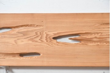 ヴィンテージ建具　昭和後期　杉材　節穴を活かした素朴な表情が味わい深い欄間2枚セット　(R-089036)