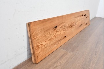 ヴィンテージ建具　昭和後期　杉材　節穴を活かした素朴な表情が味わい深い欄間2枚セット　(R-089036)