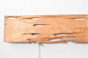 ヴィンテージ建具　昭和後期　屋久杉　節穴を活かした素朴な表情が味わい深い欄間2枚セット　(R-089037)