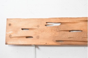 ヴィンテージ建具　昭和後期　屋久杉　節穴を活かした素朴な表情が味わい深い欄間2枚セット　(R-089037)