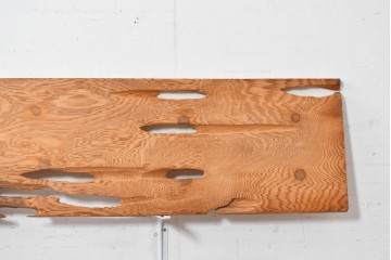 ヴィンテージ建具　昭和後期　屋久杉　節穴を活かした素朴な表情が味わい深い欄間2枚セット　(R-089037)