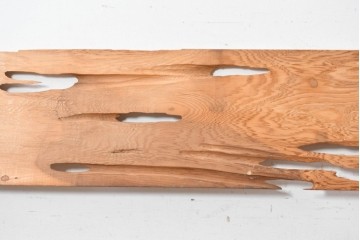 ヴィンテージ建具　昭和後期　屋久杉　節穴を活かした素朴な表情が味わい深い欄間2枚セット　(R-089037)