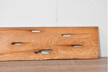 ヴィンテージ建具　昭和後期　屋久杉　節穴を活かした素朴な表情が味わい深い欄間2枚セット　(R-089037)
