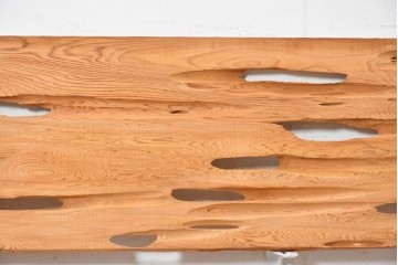 ヴィンテージ建具　昭和後期　杉材　節穴を活かした素朴な表情が味わい深い欄間2枚セット　(R-089038)