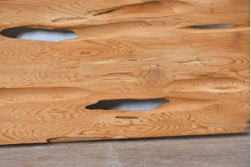 ヴィンテージ建具　昭和後期　杉材　節穴を活かした素朴な表情が味わい深い欄間2枚セット　(R-089038)
